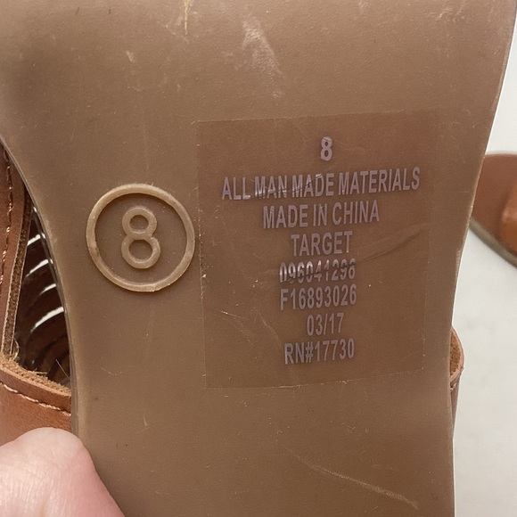 Merona Kerina Cognac Braided Heel Sandals Women's Size 8 - Picture 7 of 9